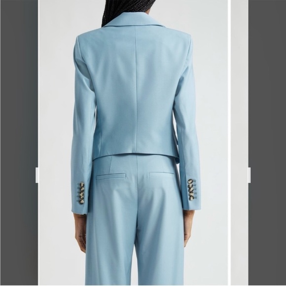 Veronica Beard Blue Hosanna Stretch Virgin Wool Blend Dickey Jacket in Sea Glass - Picture 4 of 11